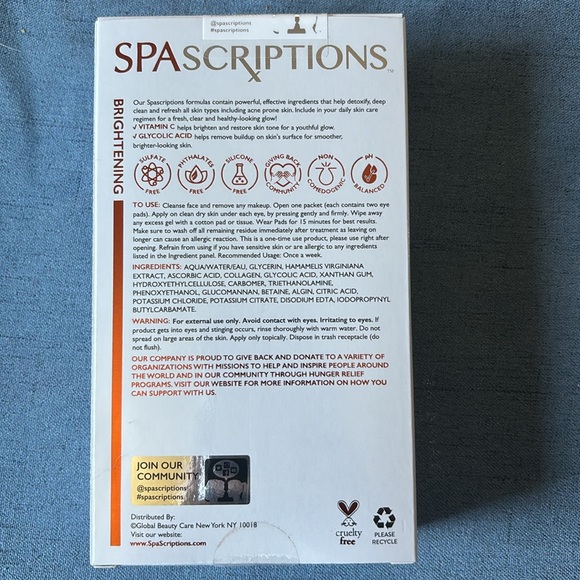 NIB Spascriptions Brightening Hydrogel Under Eye Pads - Picture 2 of 3